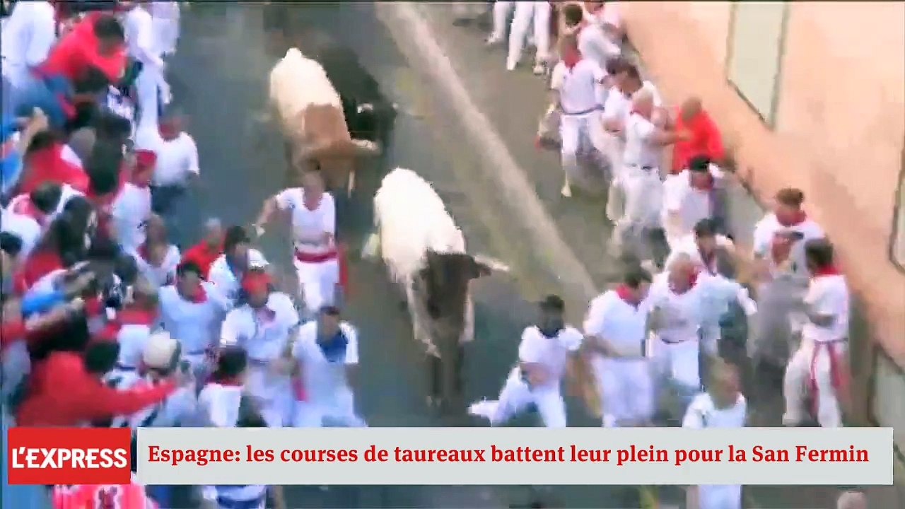 Espagne: les courses ce taureaux battent leur plein à Pampelune