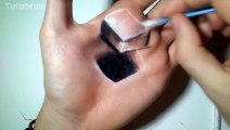 Artist creates realistic 3D hole illusion in his hand! - Video Dailymotion