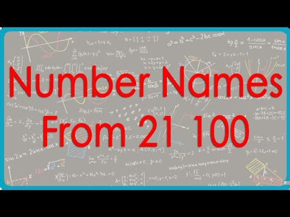 Number Names   From 21 100