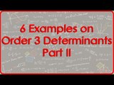 6 Examples on Order 3 Determinants   Part II