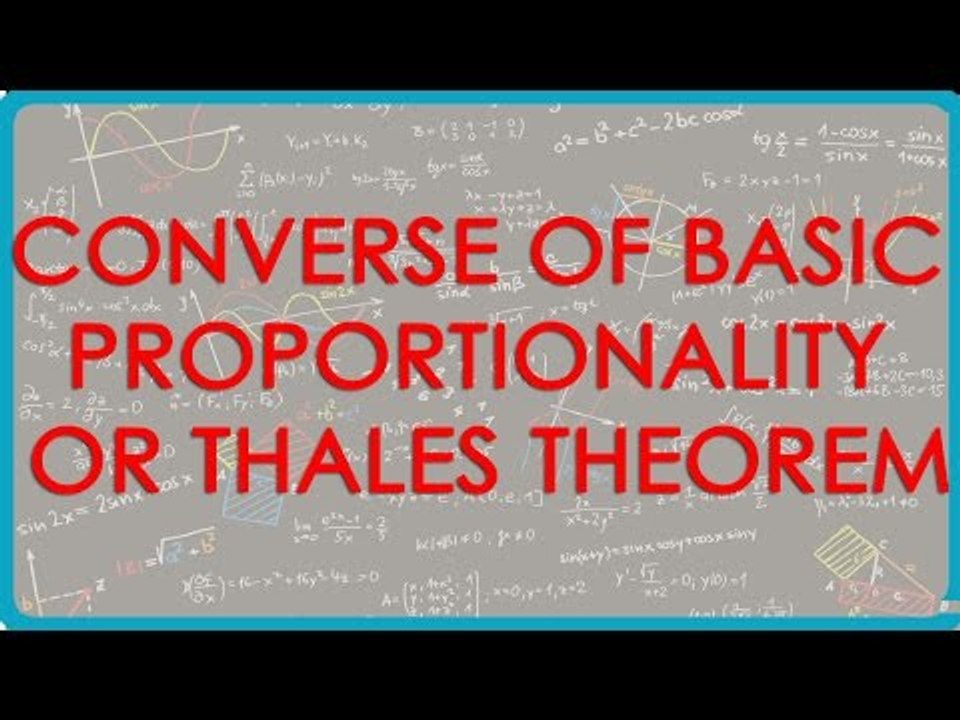 Converse of Basic Proportionality or Thales Theorem