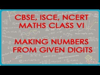 Class VI Maths - Making Numbers from given digits which have restrictions -  In Hindi Language