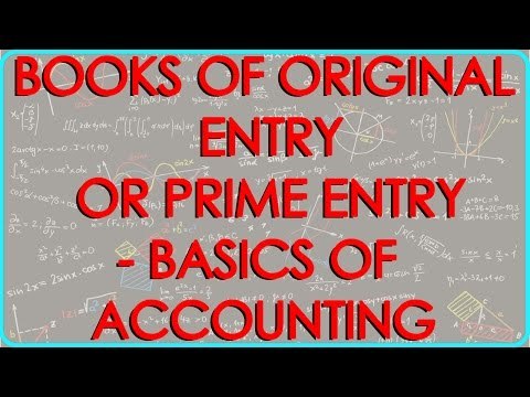 CA - CPT | Books of Original Entry or Prime Entry - Basics of Accounting - Accounts