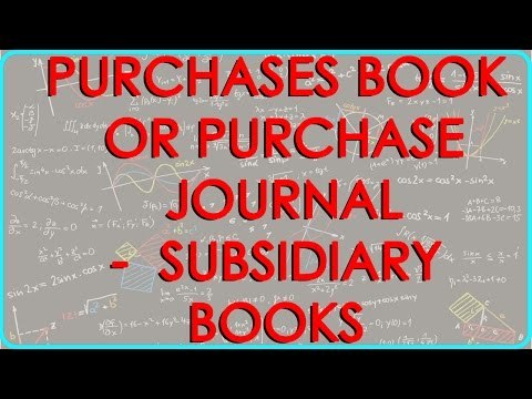 CA - CPT | Purchases Book or Purchase Journal - Subsidiary Books