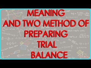 Trial Balance - Meaning  and Two method of preparing Trial balance - Class XI Accounts