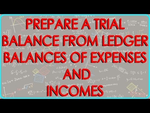 CA - CPT | Prepare a Trial Balance from Ledger balances of Expenses and Incomes