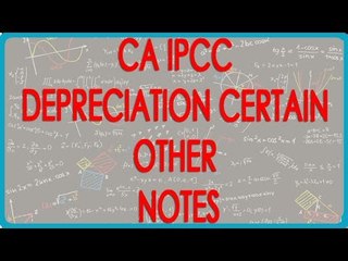 CA IPCC PGBP 25   Depreciation    Certain other Notes
