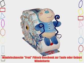 Windelschnecke Fred Pl?sch Geschenk zur Taufe oder Geburt Windeltorte