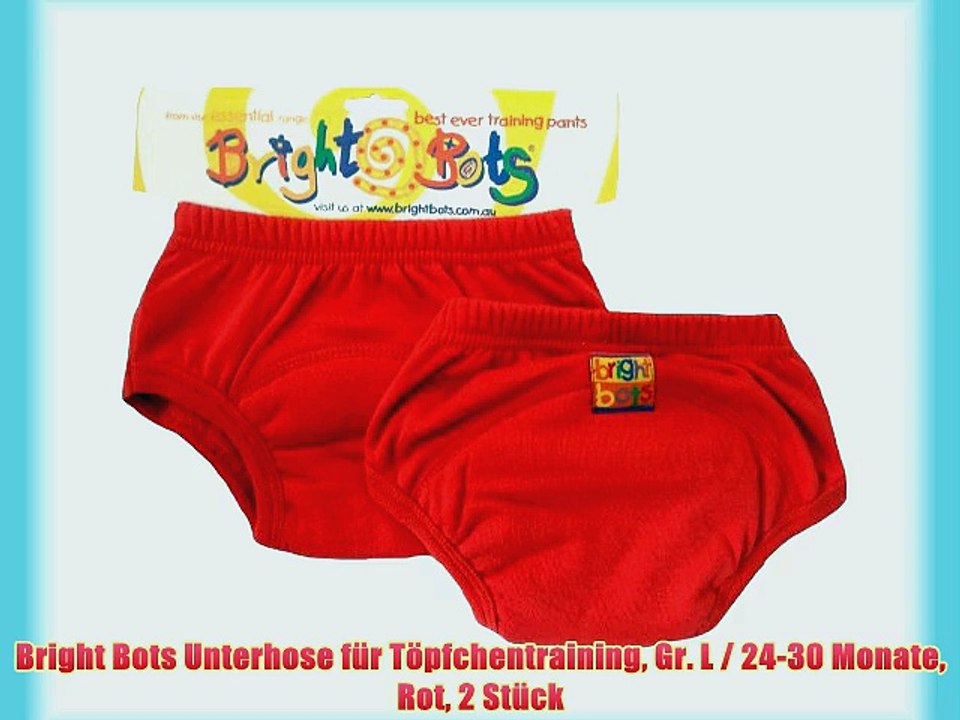 Bright Bots Unterhose f?r T?pfchentraining Gr. L / 24-30 Monate Rot 2 St?ck