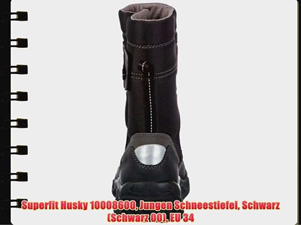Superfit Husky 10008600 Jungen Schneestiefel Schwarz (Schwarz 00) EU 34