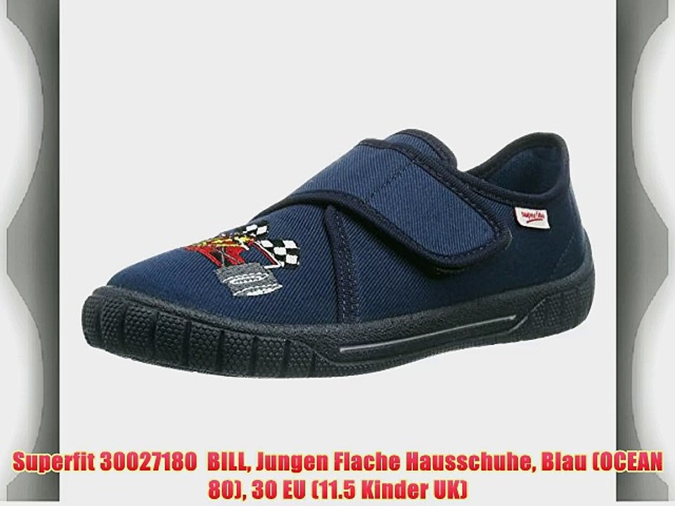 Superfit 30027180  BILL Jungen Flache Hausschuhe Blau (OCEAN 80) 30 EU (11.5 Kinder UK)