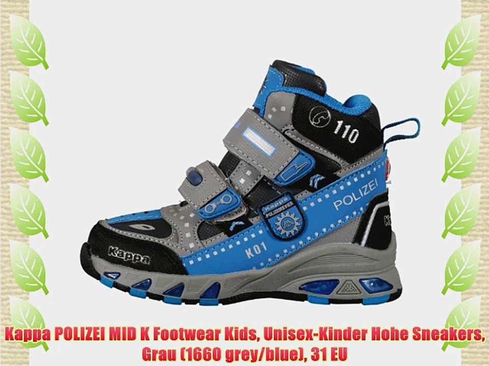 Kappa POLIZEI MID K Footwear Kids Unisex-Kinder Hohe Sneakers Grau (1660 grey/blue) 31 EU