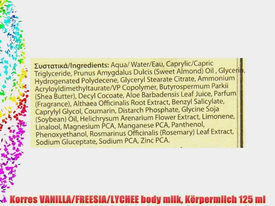 Korres VANILLA/FREESIA/LYCHEE body milk K?rpermilch 125 ml