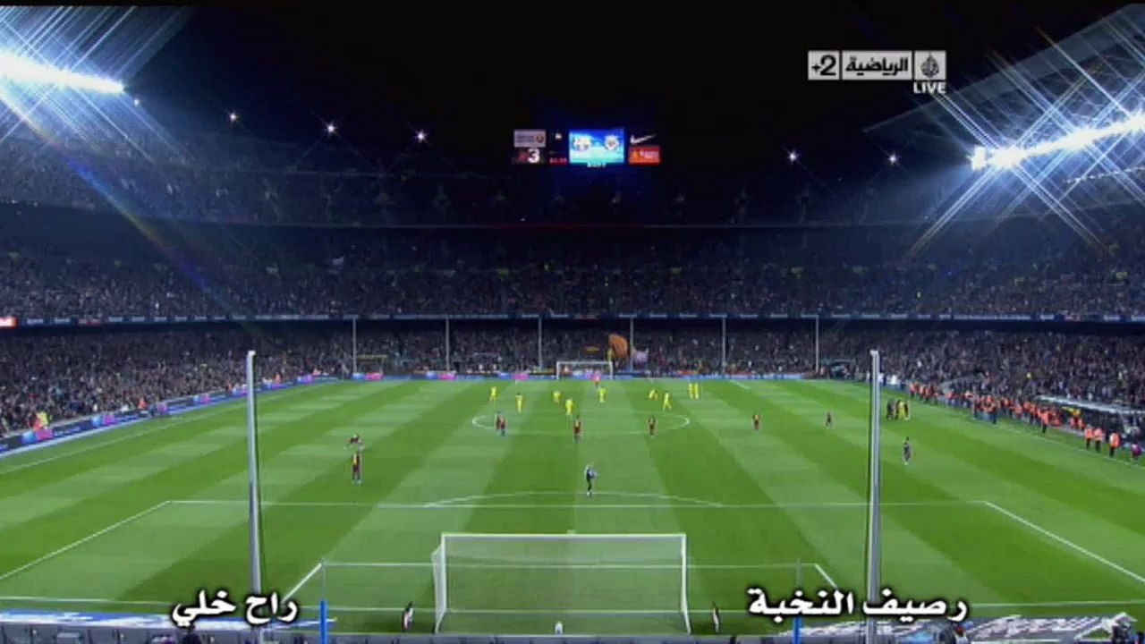 ملك الأردن عبدالله بن الحسين و زوجتة الملكة رانيا يحضرون لقاء برشلونة و فياريال