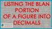 1152. US Maths for Grade 6 - Listing the Blan portion of a figure into decimals