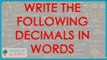 1149. US Maths for Grade 6 - Write the following Decimals in words