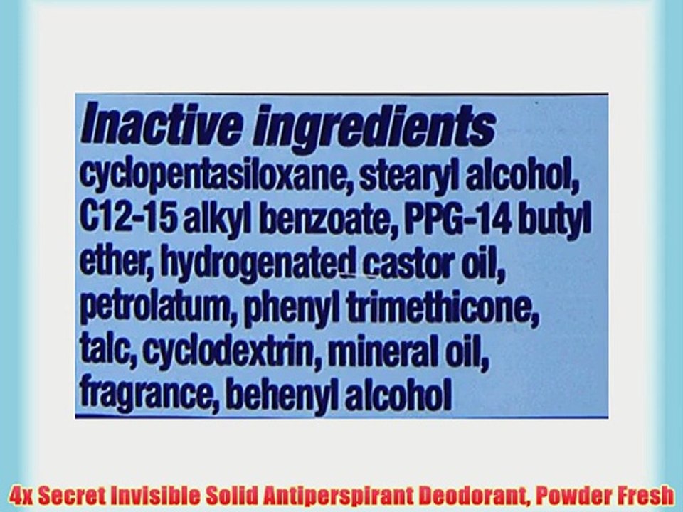 4x Secret Invisible Solid Antiperspirant Deodorant Powder Fresh