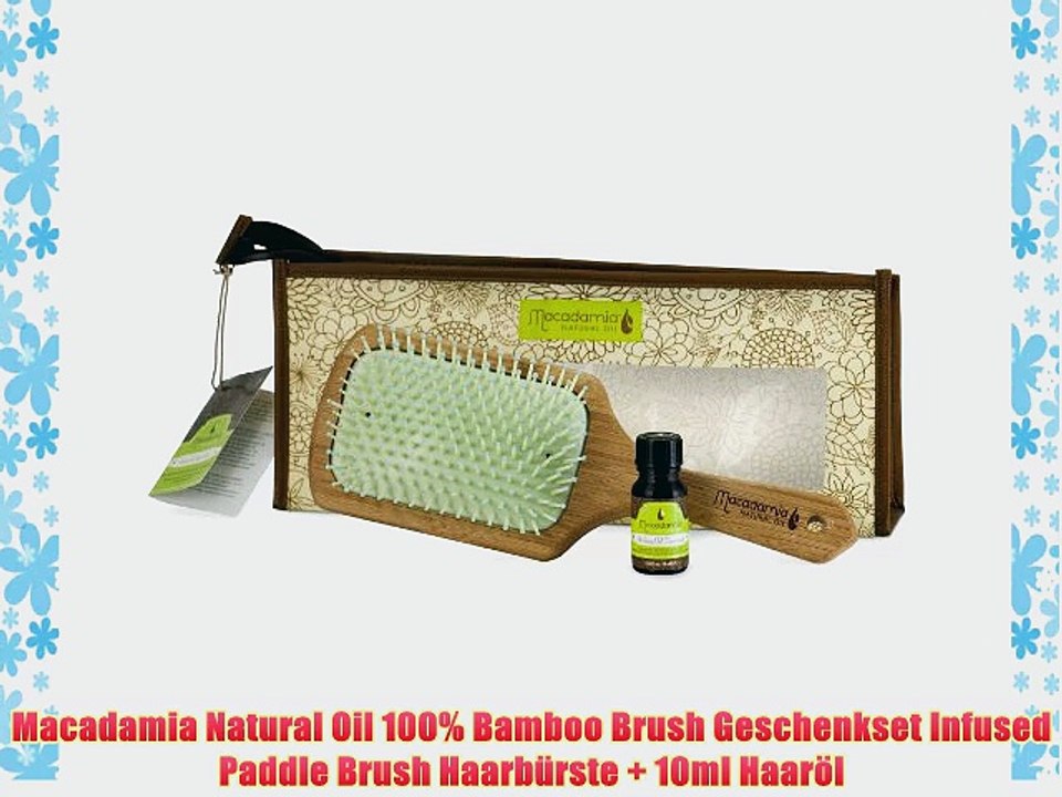 Macadamia Natural Oil 100% Bamboo Brush Geschenkset Infused Paddle Brush Haarb?rste   10ml