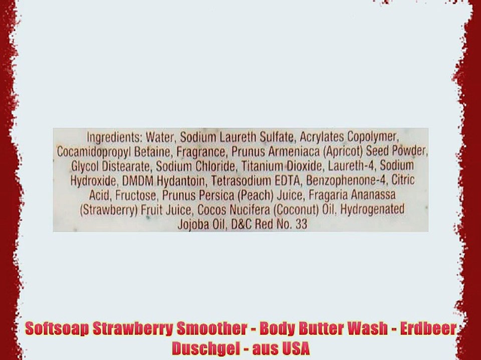 Softsoap Strawberry Smoother - Body Butter Wash - Erdbeer Duschgel - aus USA