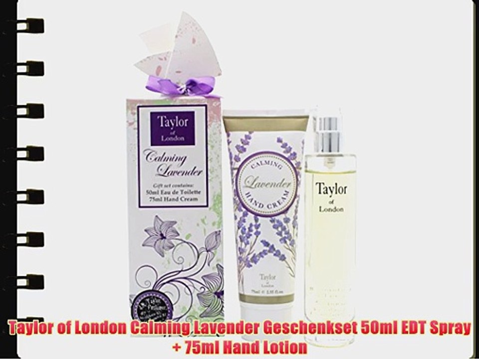 Taylor of London Calming Lavender Geschenkset 50ml EDT Spray   75ml Hand Lotion