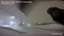 THUNDER SNOW insanity captured by GoPro south Buffalo, NY!