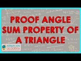 $ CBSE  Maths Class IX, ICSE Maths Class 9 -  Proof   Angle sum property of a Triangle