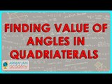 Finding value of angles in quadriaterals using the angle sum property of a triangle