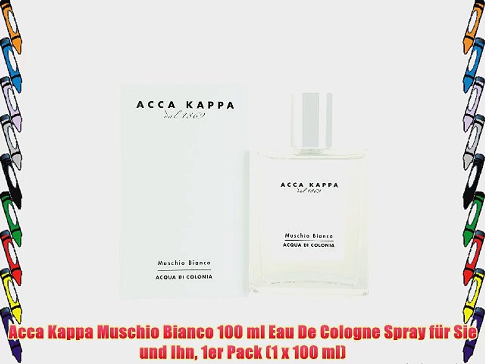 Acca Kappa Muschio Bianco 100 ml Eau De Cologne Spray f?r Sie und Ihn 1er Pack (1 x 100 ml)