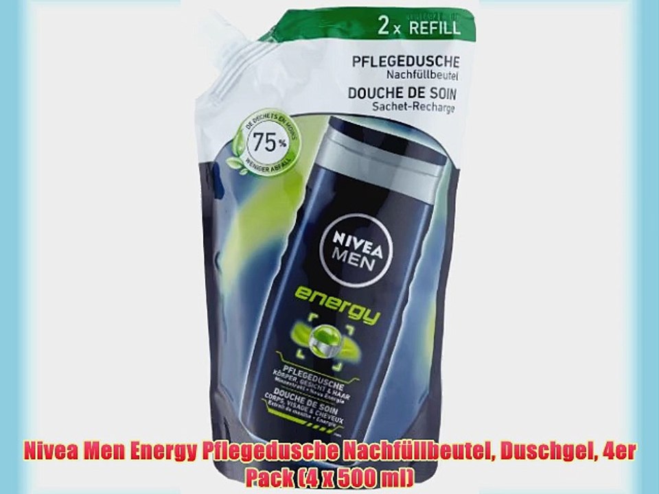 Nivea Men Energy Pflegedusche Nachf?llbeutel Duschgel 4er Pack (4 x 500 ml)