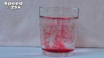 Food colouring dropped into water - time reversed