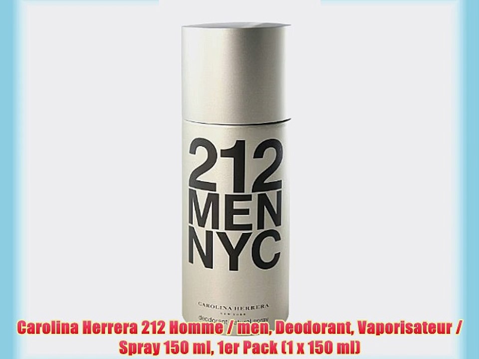 Carolina Herrera 212 Homme / men Deodorant Vaporisateur / Spray 150 ml 1er Pack (1 x 150 ml)