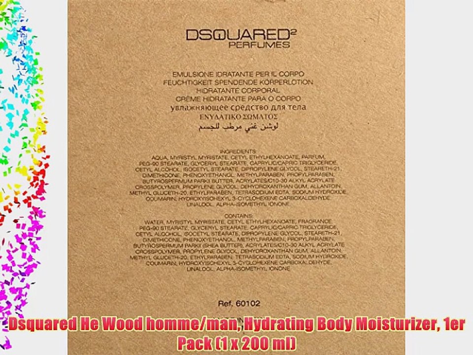 Dsquared He Wood homme/man Hydrating Body Moisturizer 1er Pack (1 x 200 ml)