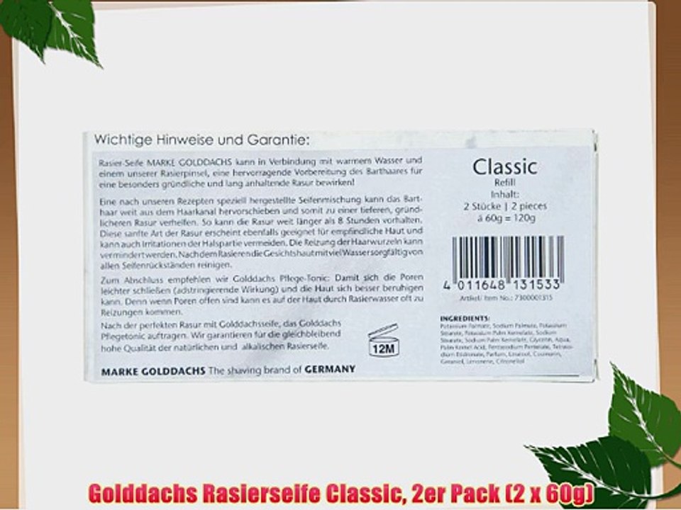 Golddachs Rasierseife Classic 2er Pack (2 x 60g)