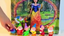 Snow White Sparkling Princess and Seven 7 Dwarfs Barbie Mattel Disney