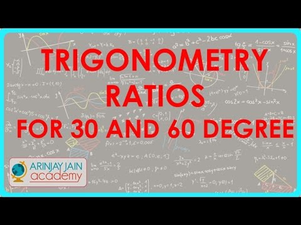 682.$ CBSE  Maths Class X, ICSE Maths Class 10-   Trigonometry Ratios for 30 and 60 degree