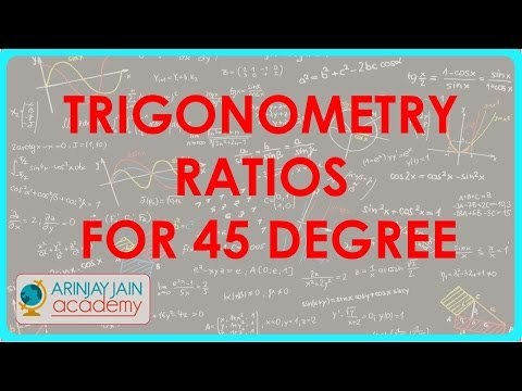 683.$ CBSE Maths Class X, ICSE Maths Class 10- Trigonometry Ratios for 45 degree