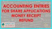 Accounting Entries for Share applications money receipt, refund etc | Class XII Accounts - CBSE