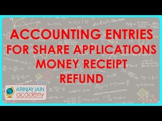 Accounting Entries for Share applications money receipt, refund etc | Class XII Accounts - CBSE