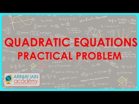 543.Class X - CBSE, ICSE, NCERT - Quadratic Equations - Practical Problem