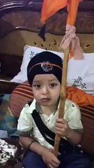 Little baby supporting Bapu Surat Singh