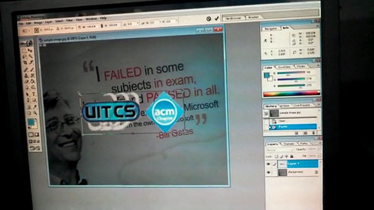 How to insert logo on desired image using photoshop 7.0 - Tutorial By Gm Hashmi
