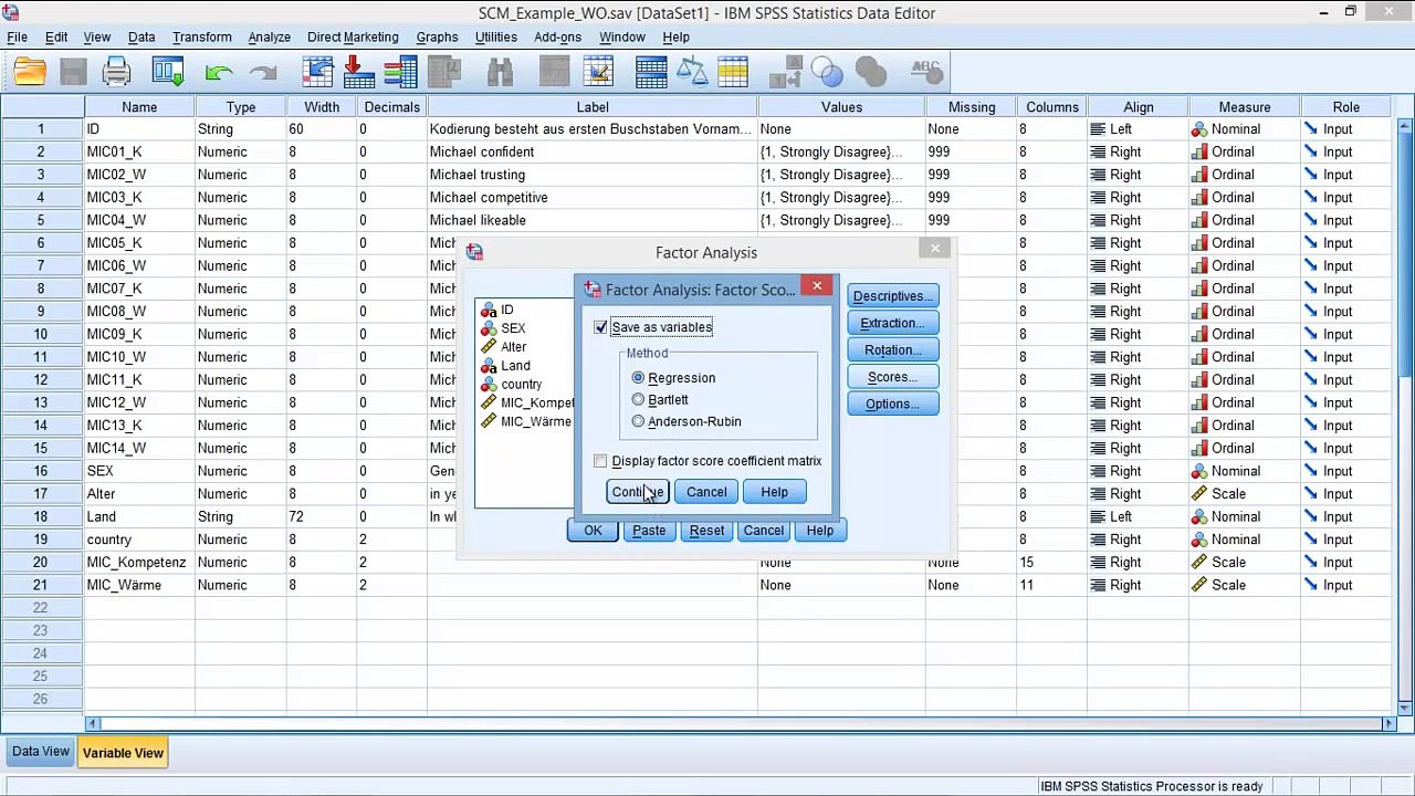 Principal Component Analysis on SPSS