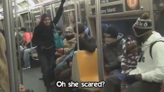 Newyorker hitting on girls through a Puppet Show in a train