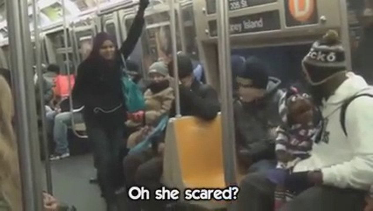 Newyorker hitting on girls through a Puppet Show in a train