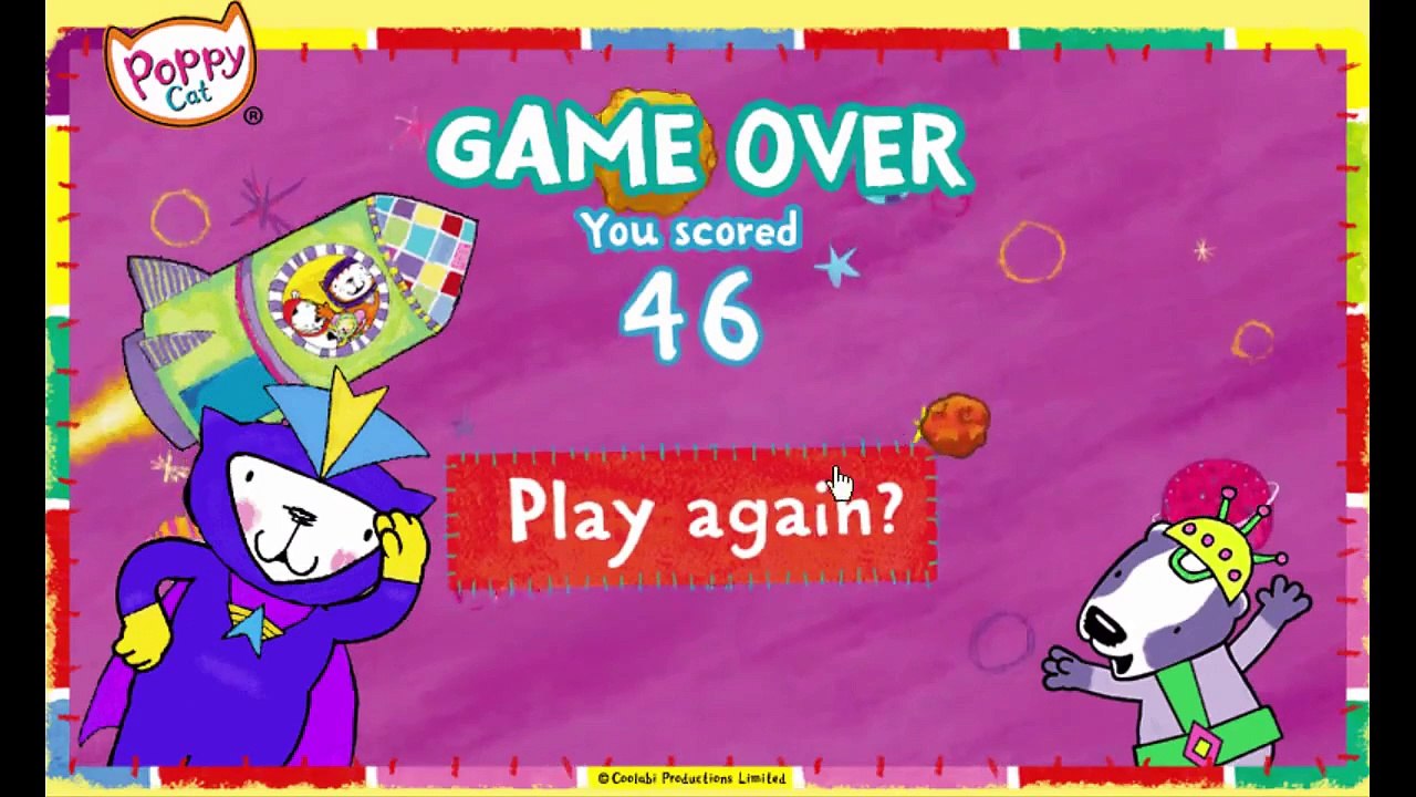 Poppy Cat Smashteroids Cartoon Animation Sprout PBS Kids Game Play Walkthrough