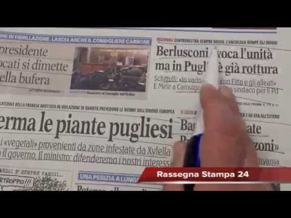 Paura Xylella, la Francia vieta importazione di ulivi pugliesi, Rassegna Stampa 4 Aprile 2015