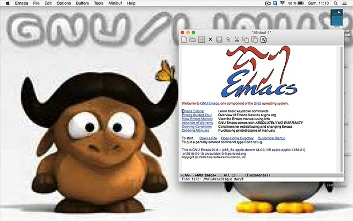 GNU Emacs Semaine 1 Vidéo 8/8