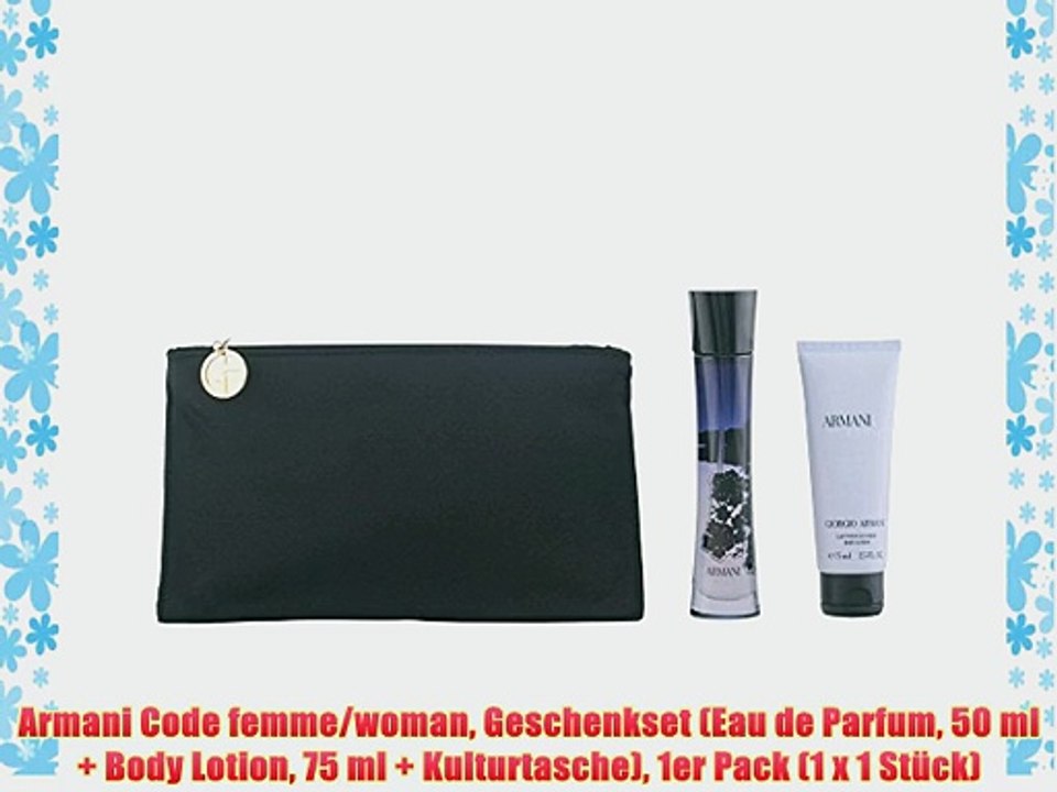 Armani Code femme/woman Geschenkset (Eau de Parfum 50 ml   Body Lotion 75 ml   Kulturtasche)