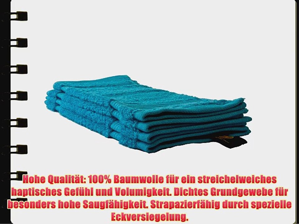 G?zze New York Seiftuch 4er Set 100% Baumwolle t?rkis 30 x 30 cm 550-2118-A2