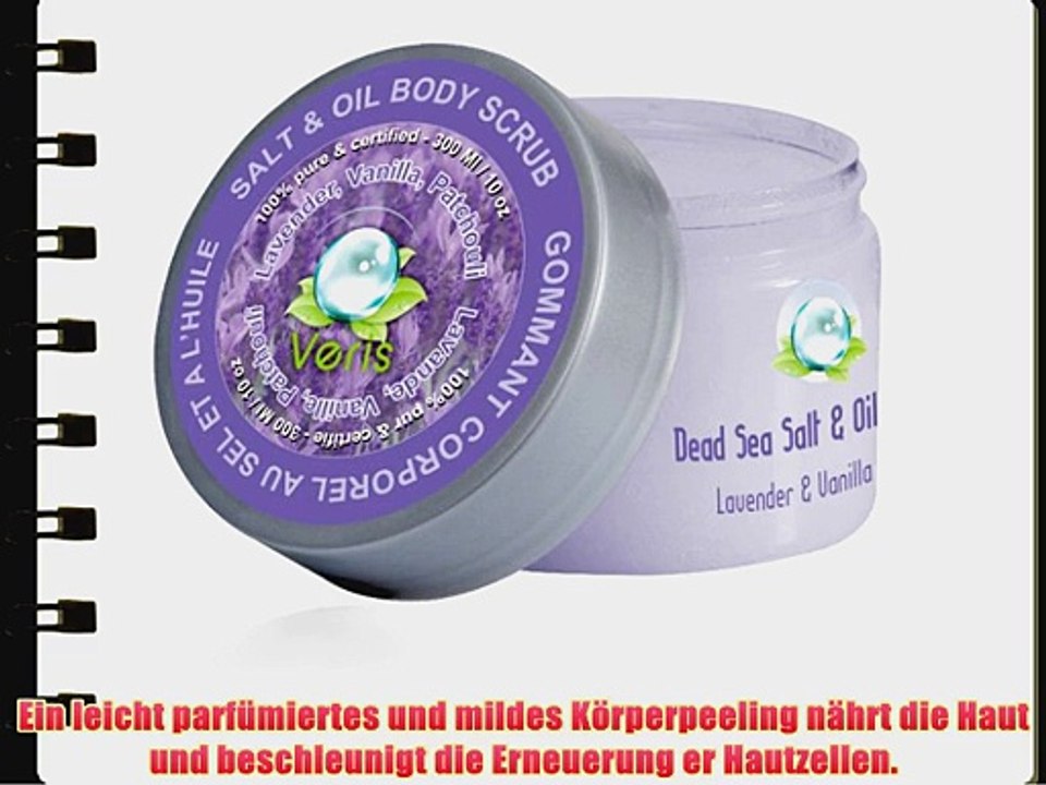Veris Dead Sea Cosmetics K?rperpeeling mit Salz und ?l Lavendel Vanille und Patchouli 100%